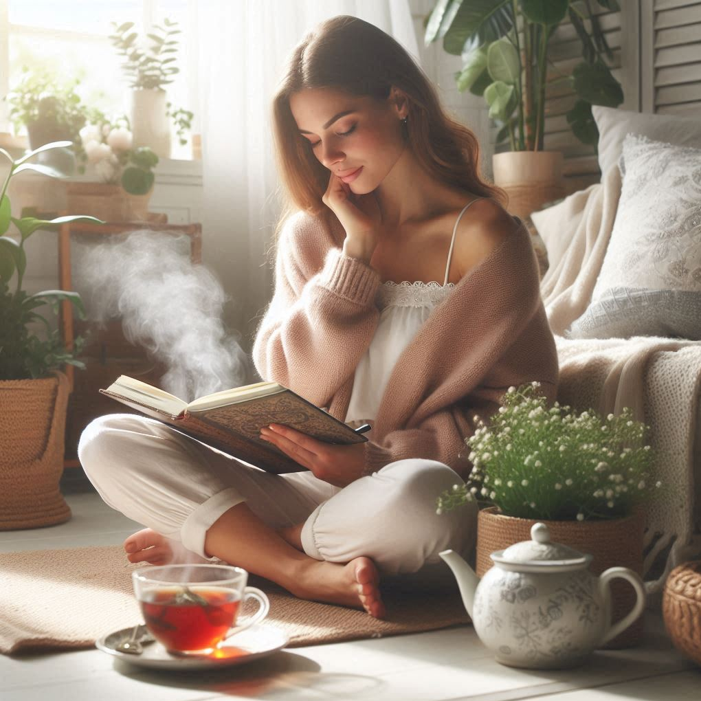 Woman practicing gratitude journaling at home to support emotional well-being