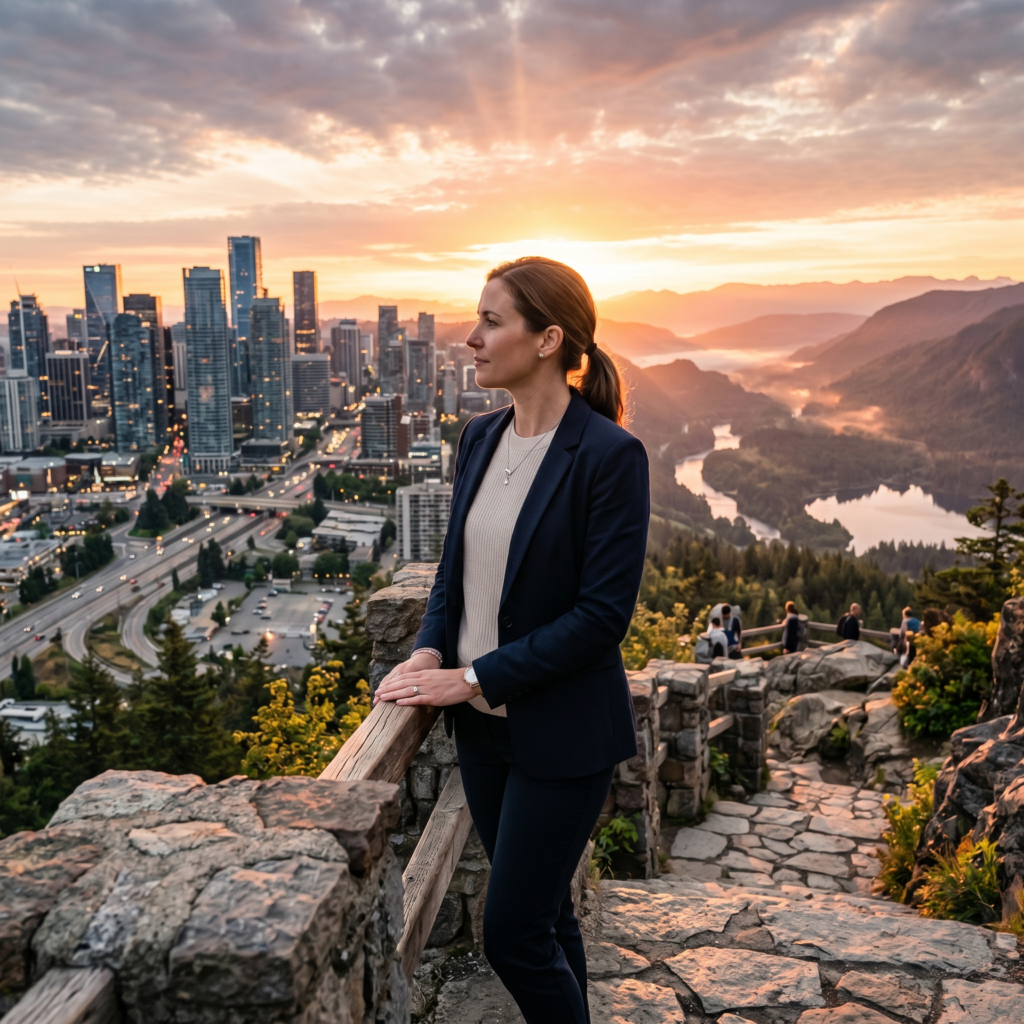 Successful professional reflecting on purpose, fulfillment, and life satisfaction beyond career achievement.