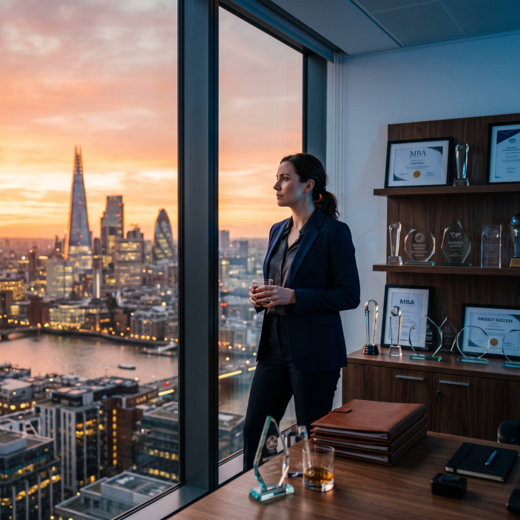 Successful professional reflecting on the emotional cost of constant achievement despite outward success.